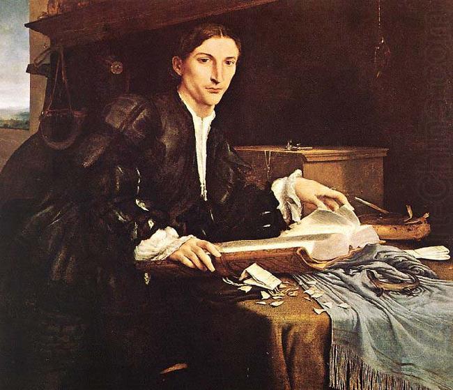Lorenzo Lotto Portrait of a Gentleman in his Study china oil painting image